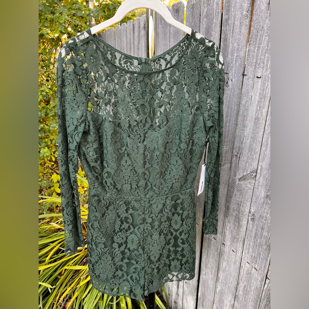 BB Dakota Lace Green Romper NEW